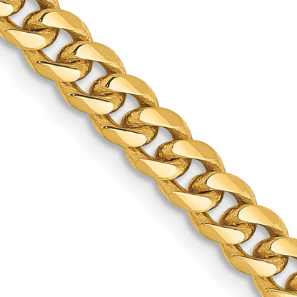 22 Inch 10K Yellow Gold 10K 4.25mm Solid Miami Cuban Chain Necklace
