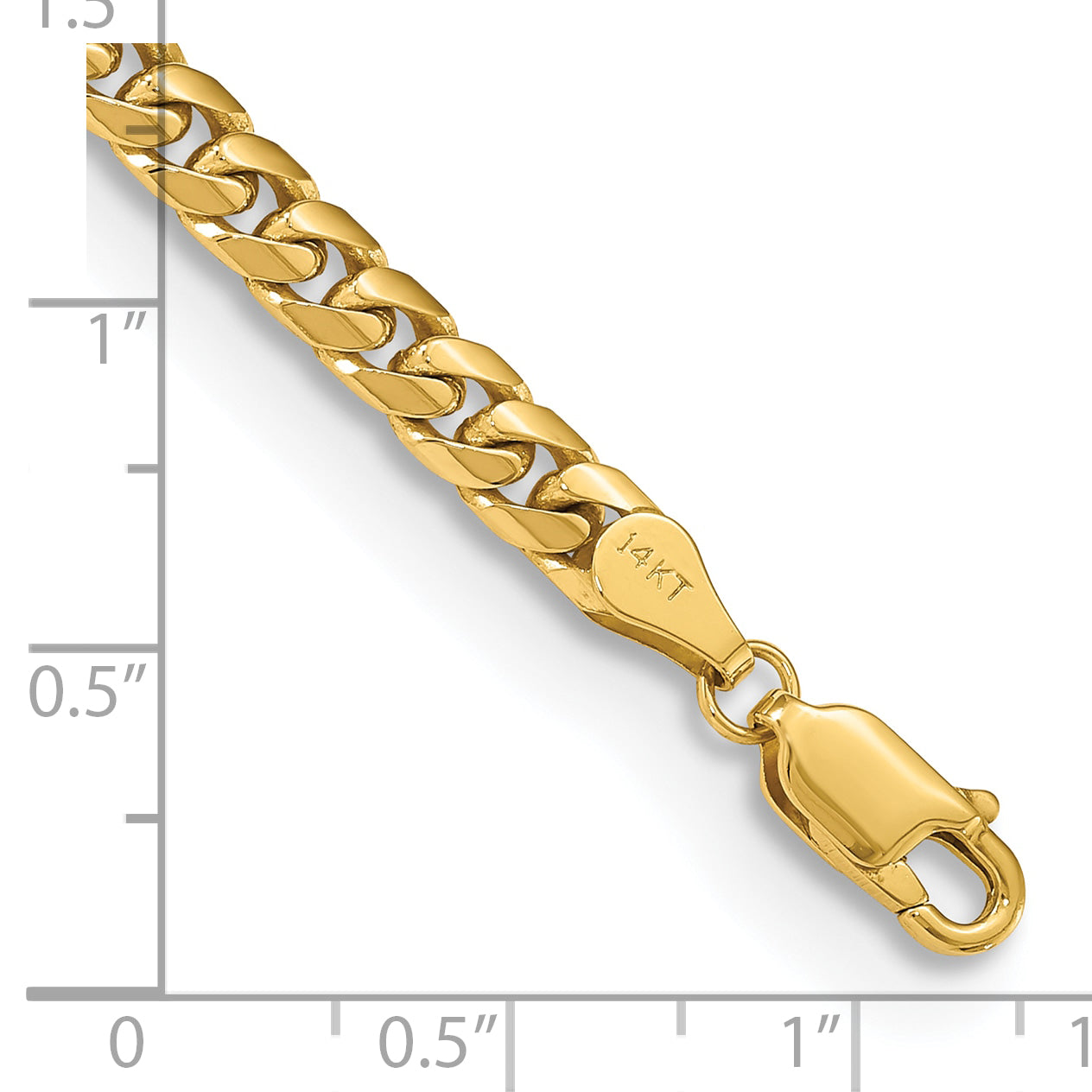 10K Yellow Gold 10K 4.3mm Solid Miami Cuban Chain