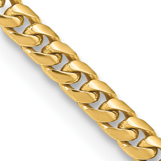 2 Inch 10K Yellow Gold 10K 4.3mm Solid Miami Cuban Chain Necklace