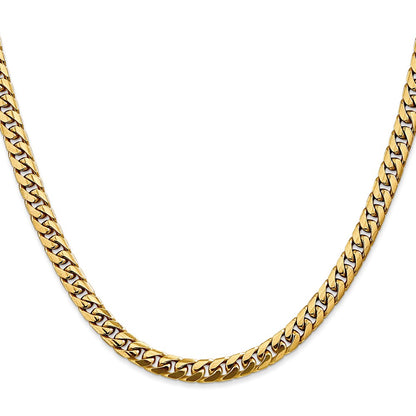 2 Inch 10K Yellow Gold 10K 5mm Solid Miami Cuban Chain Necklace