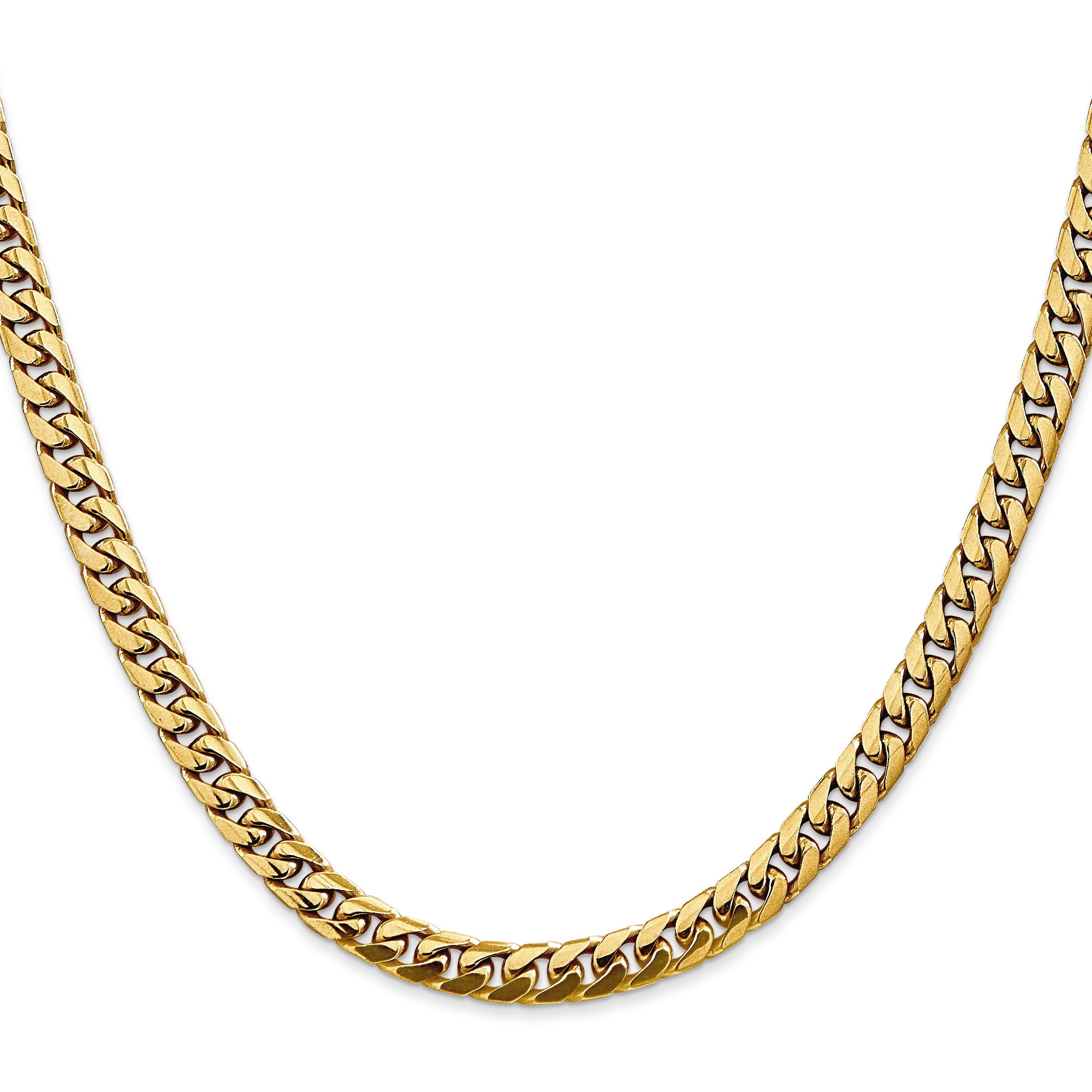 26 Inch 10K Yellow Gold 10K 5mm Solid Miami Cuban Chain Necklace