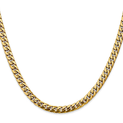 26 Inch 10K Yellow Gold 10K 5mm Solid Miami Cuban Chain Necklace