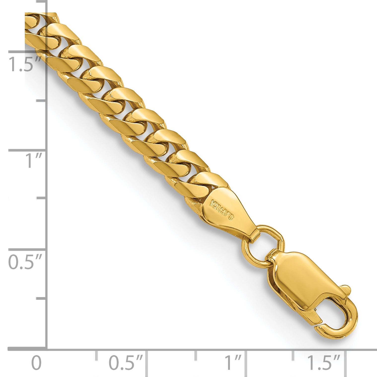 7 Inch 10K Yellow Gold 10K 5mm Solid Miami Cuban Chain Bracelet
