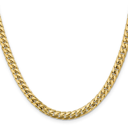 24 Inch 10K Yellow Gold 10K 5.5mm Solid Miami Cuban Chain Necklace