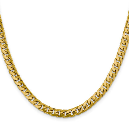 2 Inch 10K Yellow Gold 10K 6.25mm Solid Miami Cuban Chain Necklace