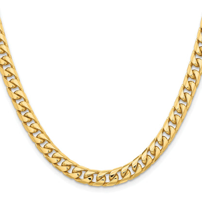10K Yellow Gold 10K 6.75mm Solid Miami Cuban Chain