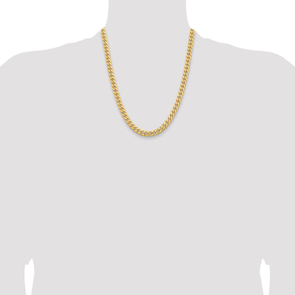 10K Yellow Gold 10K 6.75mm Solid Miami Cuban Chain