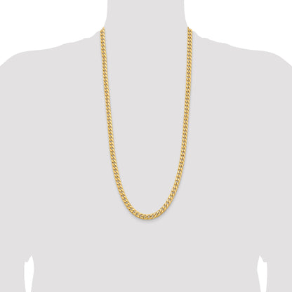 3 Inch 10K Yellow Gold 10K 6.75mm Solid Miami Cuban Chain Necklace