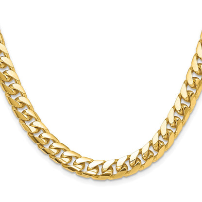 24 Inch 10K Yellow Gold 10K 8.0mm Solid Miami Cuban Chain Necklace