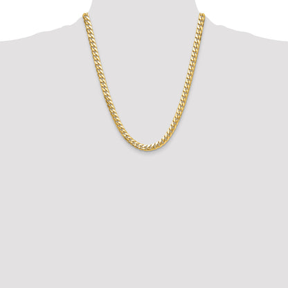 22 Inch 10K Yellow Gold 10K 8.0mm Solid Miami Cuban Chain Necklace