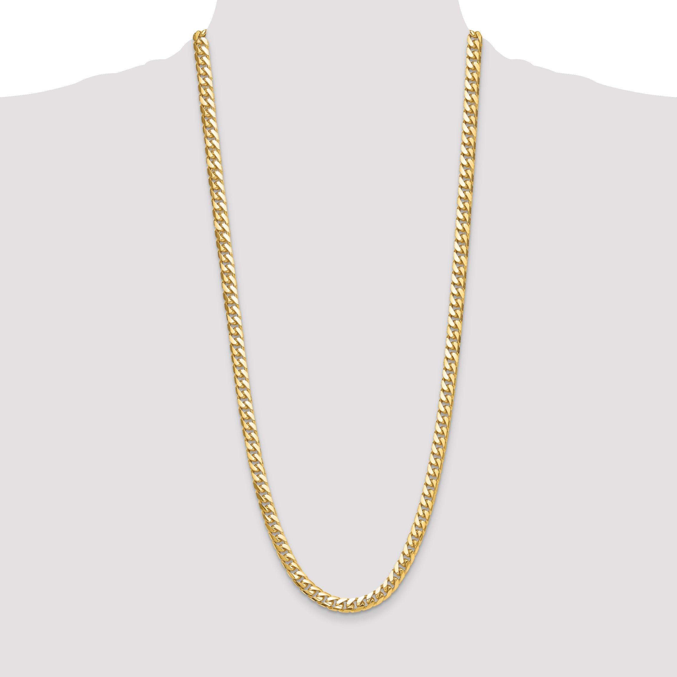3 Inch 10K Yellow Gold 10K 8.0mm Solid Miami Cuban Chain Necklace