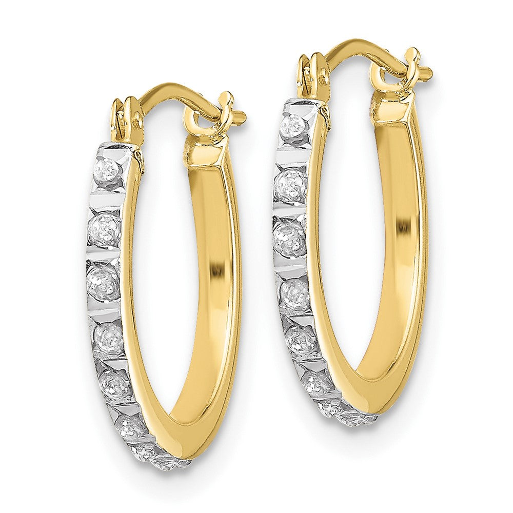 10K Yellow Gold Diamond Fascination Small Hinged Hoop Earrings
