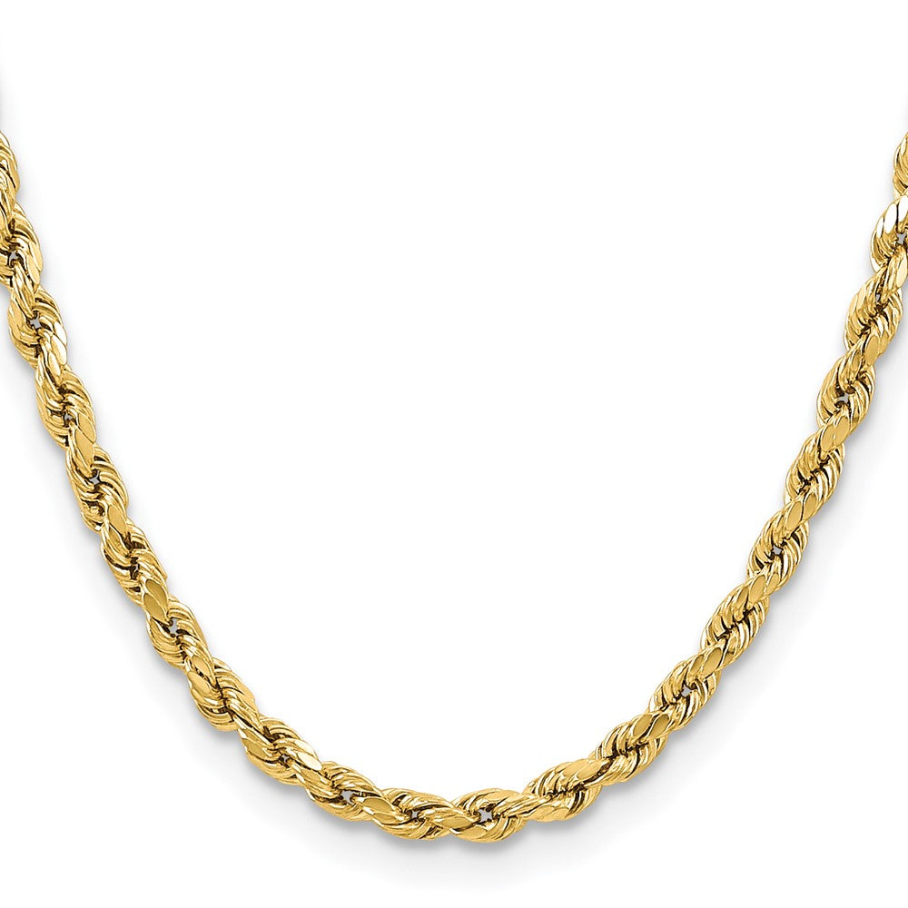 26 Inch 10K Yellow Gold 5.5mm Semi-Solid D/C Rope Chain Necklace