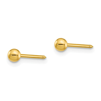 Stainless Steel Inverness 24K Gold-Plated 3mm Ball Post Earrings
