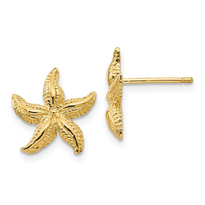 10K Yellow Gold Starfish Earrings
