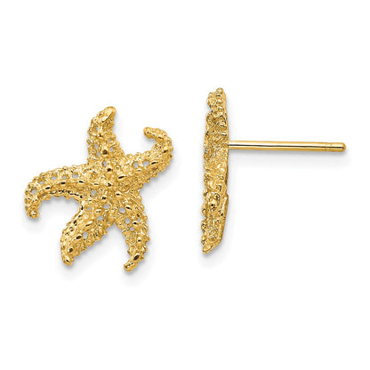 10K Yellow Gold Starfish Earrings