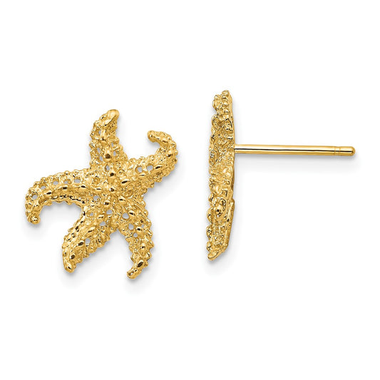 10K Yellow Gold Starfish Earrings