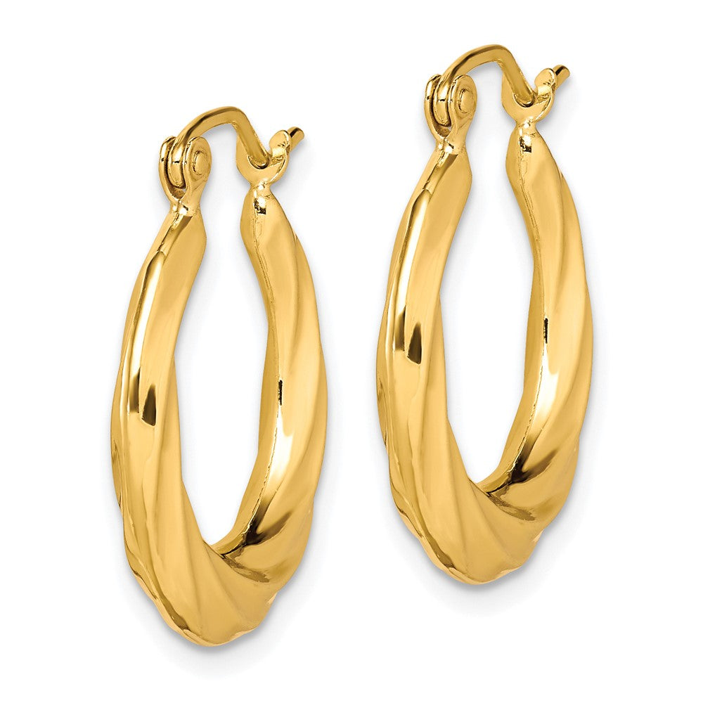 10K Yellow Gold Fancy Small Hoop Earrings