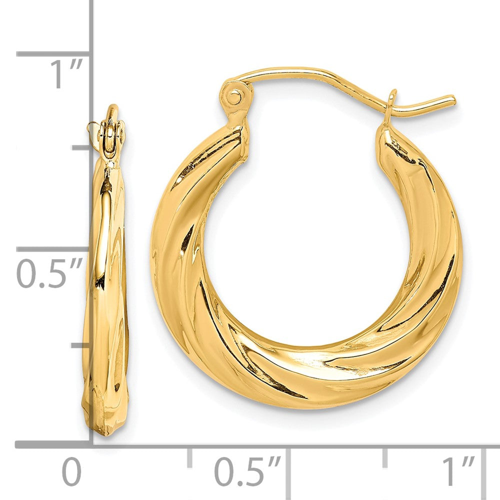 10K Yellow Gold Fancy Small Hoop Earrings