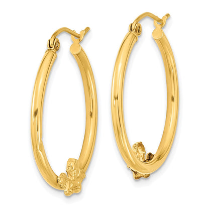 10K Yellow Gold Angel Hoop Earrings