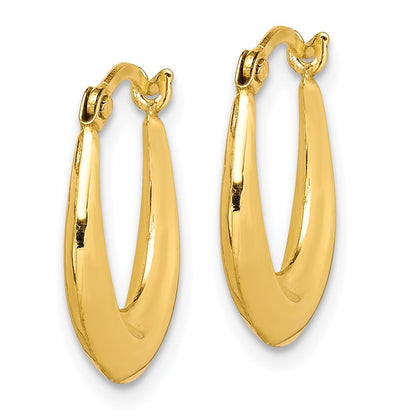10K Yellow Gold Hollow Hoop Earrings