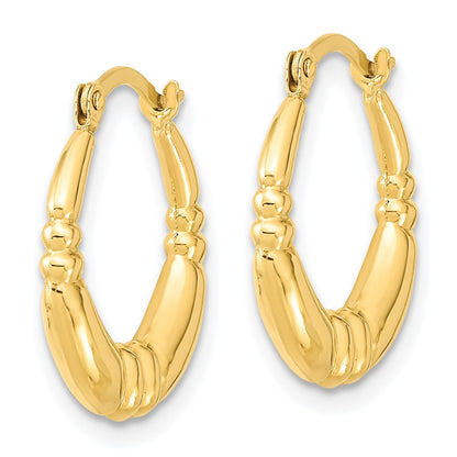 10K Yellow Gold Polished Hoop Earrings