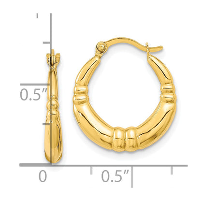 10K Yellow Gold Polished Hoop Earrings