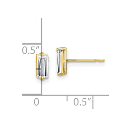 10K Yellow Gold Polished Cz Stud Earrings