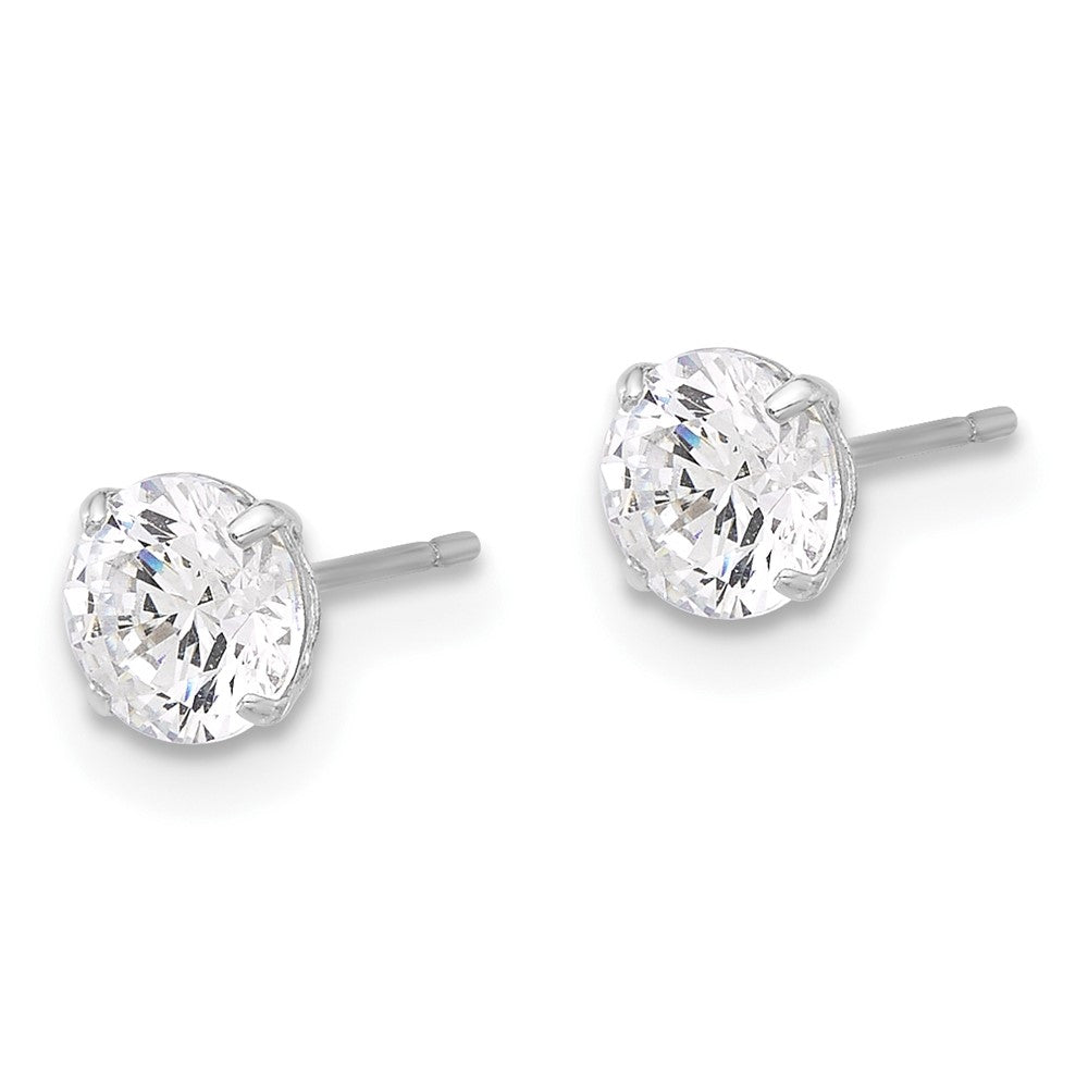 10K White Gold 10K Polished 5mm Cz Stud Post Earrings