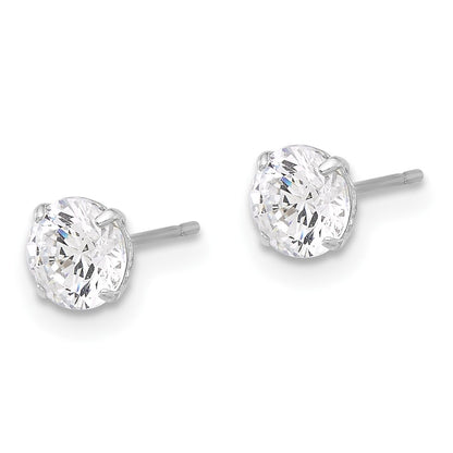 10K White Gold 10K Polished 5mm Cz Stud Post Earrings