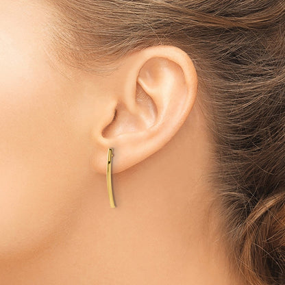 10K Yellow Gold 10K Polished Bar Post Earrings