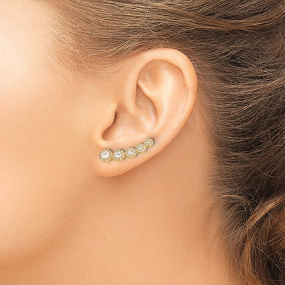 10K Yellow Gold 10K Polished Cz Ear Climbers