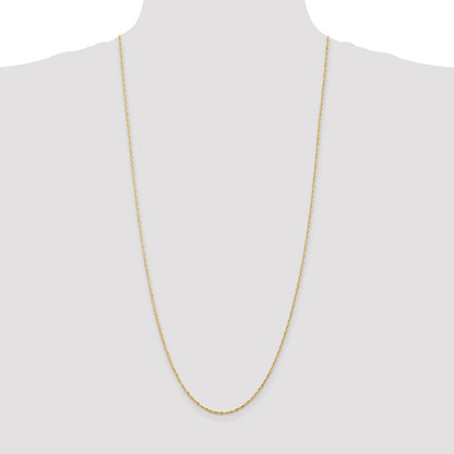 3 Inch 10K Yellow Gold 1.5mm Extra-Light D/C Rope Chain Necklace