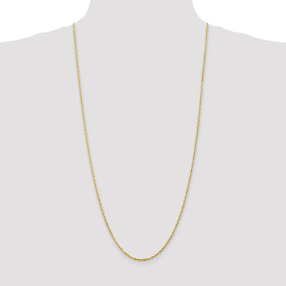 3 Inch 10K Yellow Gold 2.0mm Extra-Light D/C Rope Chain Necklace