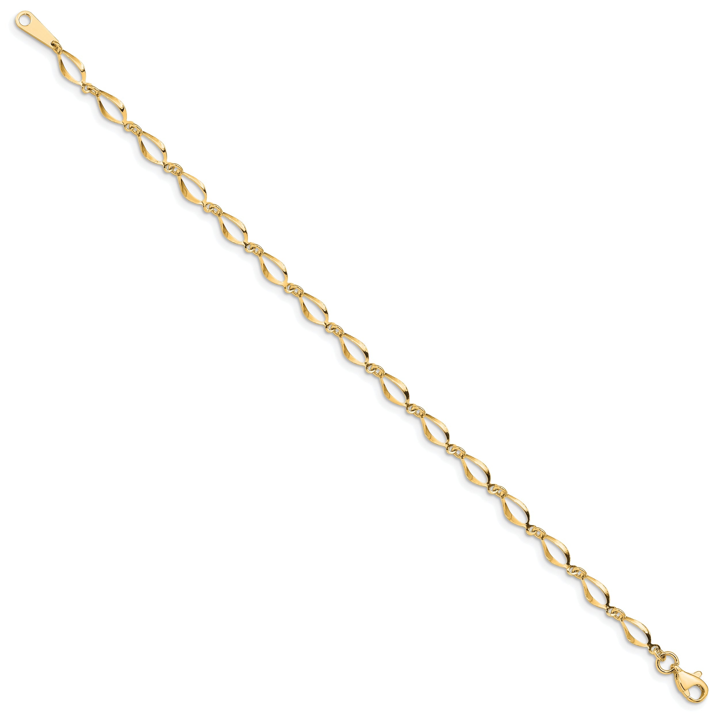 10K Yellow Gold Polished Fancy Link Bracelet