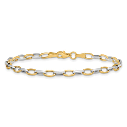 10K Two-Tone Polished Open Link Bracelet