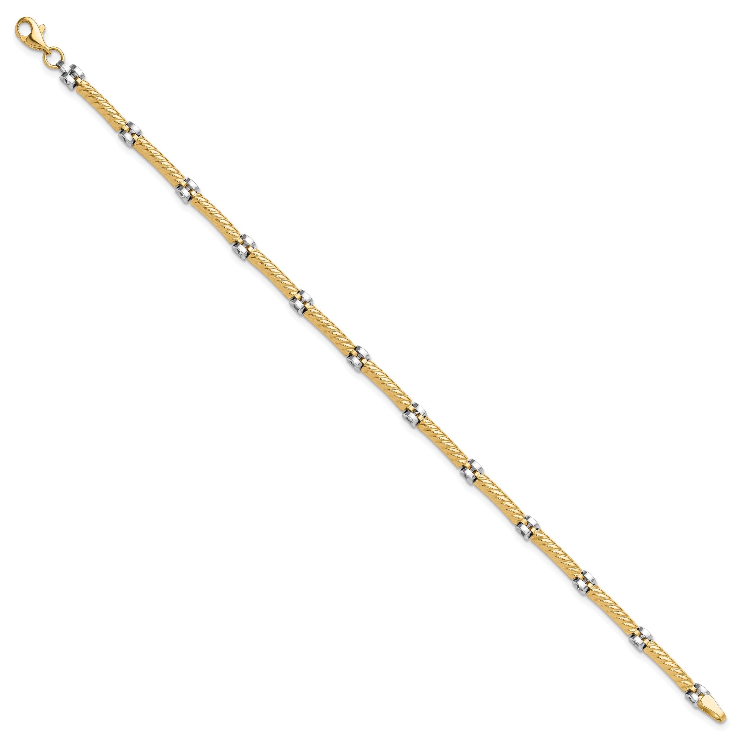 10K Two-Tone 10K Polished Fancy Link Bracelet