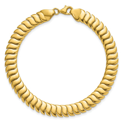 10K Yellow Gold 10K Polished Fancy Herringbone Link 7.5 Inch Bracelet