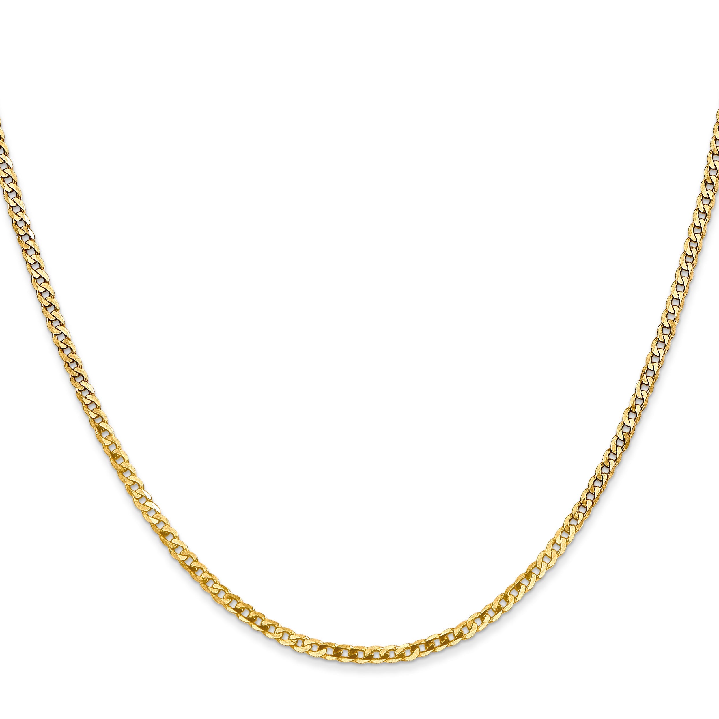 10K Yellow Gold 2.2mm Flat Beveled Curb Chain