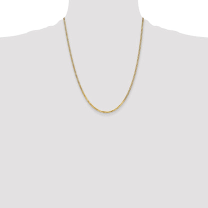 10K Yellow Gold 2.2mm Flat Beveled Curb Chain