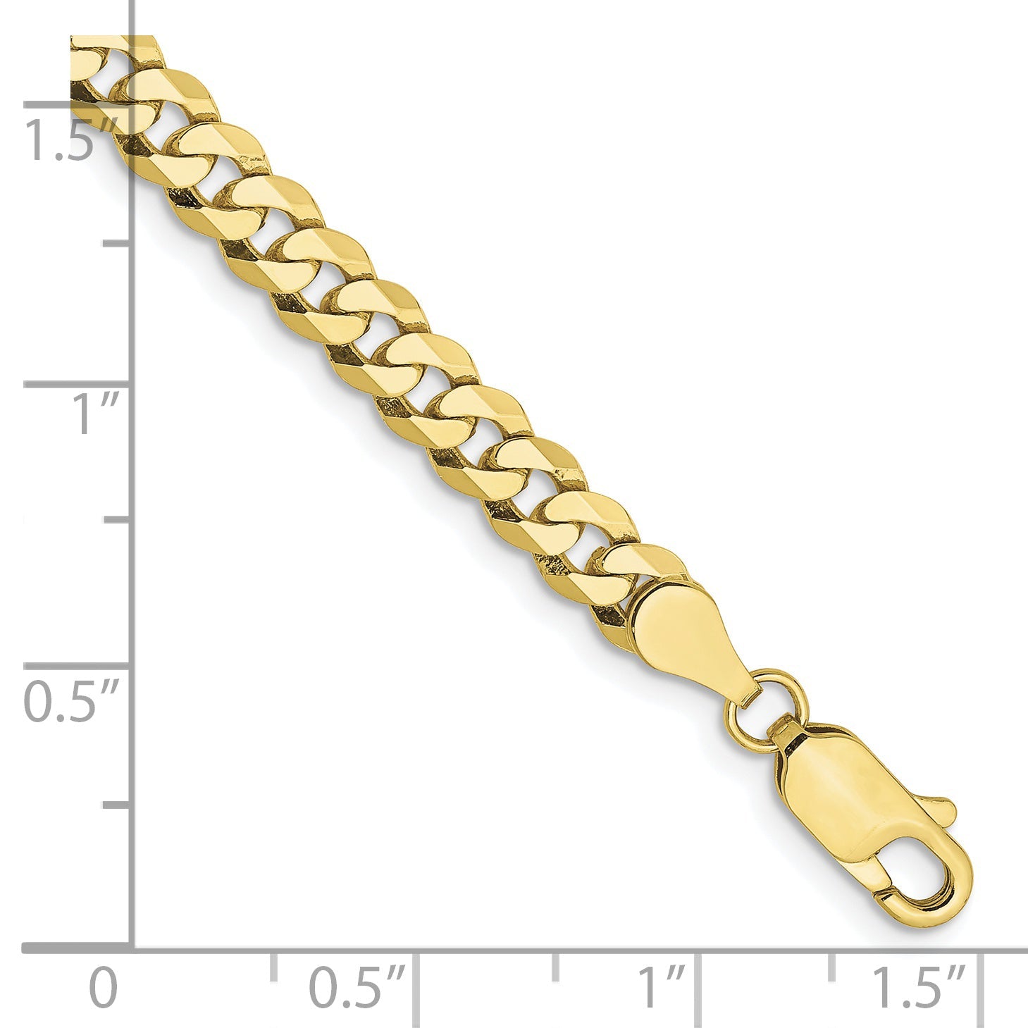 8 Inch 10K 4.75mm Flat Beveled Curb Chain Bracelet