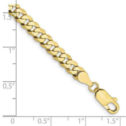 8 Inch 10K 4.75mm Flat Beveled Curb Chain Bracelet