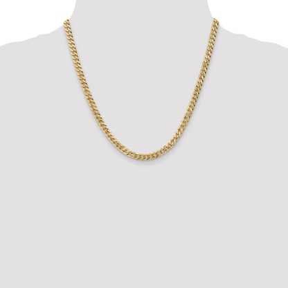 20 Inch 10K 5.75mm Flat Beveled Curb Chain Necklace