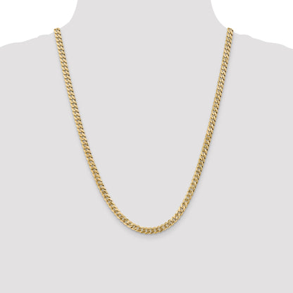 24 Inch 10K 5.75mm Flat Beveled Curb Chain Necklace