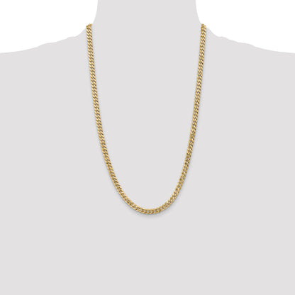 10K Yellow Gold 5.75mm Flat Beveled Curb Chain