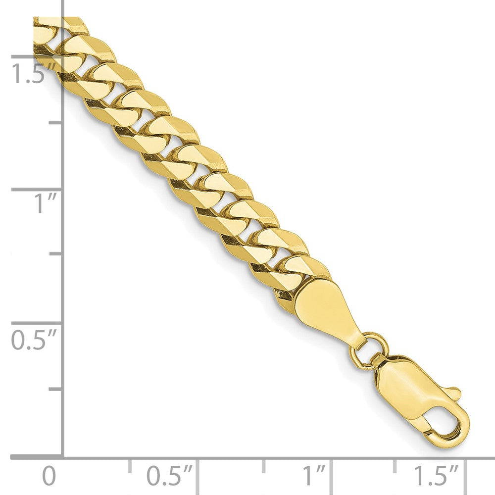 8 Inch 10K 5.75mm Flat Beveled Curb Chain Bracelet