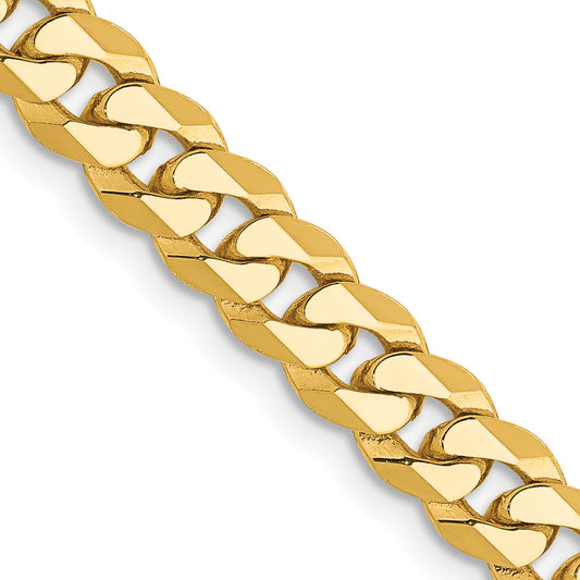 10K Yellow Gold 5.75mm Flat Beveled Curb Chain