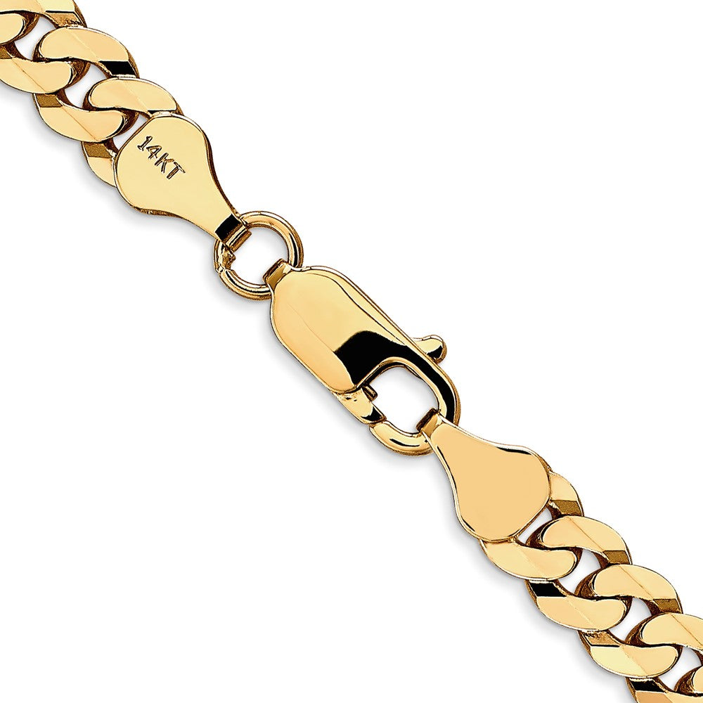 18 Inch 10K 6.25mm Flat Beveled Curb Chain Necklace