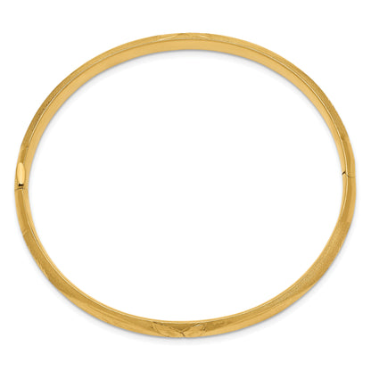 10K Yellow Gold 4/16 Florentine Engraved Hinged Bangle Bracelet