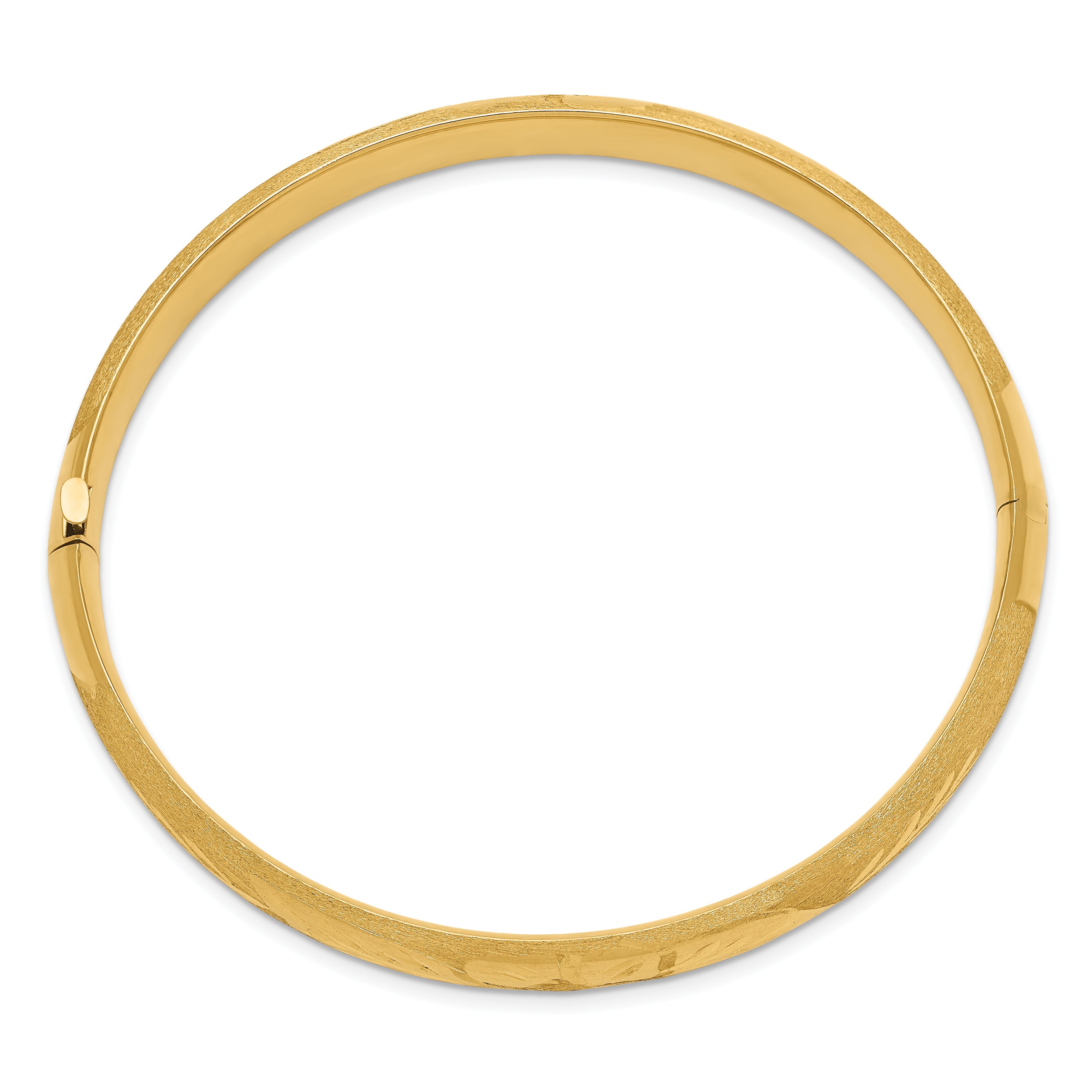 10K Yellow Gold 5/16 Florentine Engraved Hinged Bangle Bracelet
